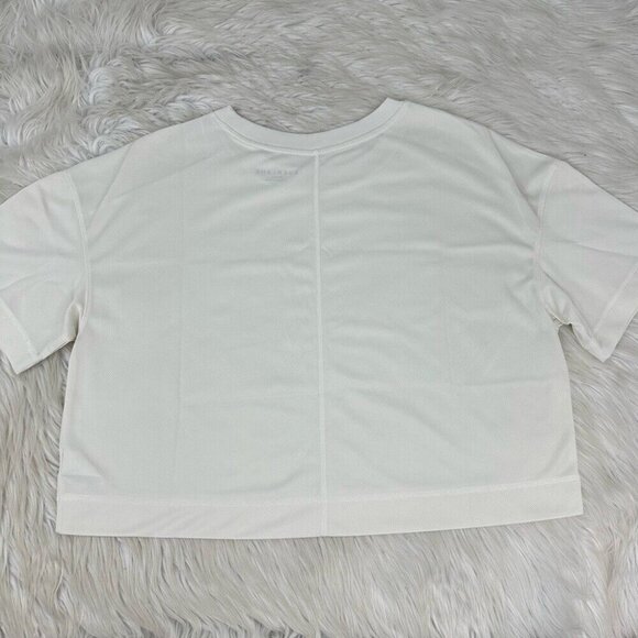 Everlane Women’s White Recycled Polyester Box-Cut Crew Neck Crop Top Tee L/C43 - Picture 5 of 10